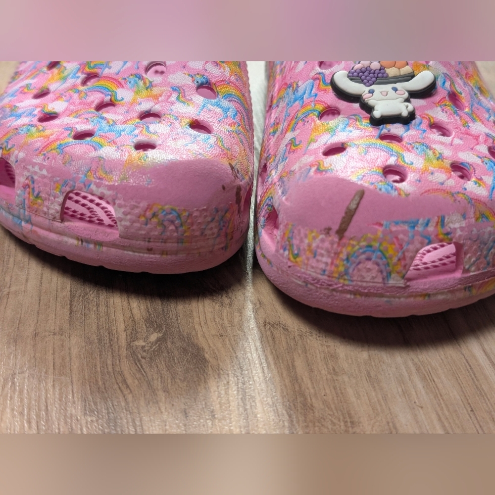 CROCS Lisa Frank Unicorn Classic Clogs Juniors Sz 4 - Picture 7 of 8